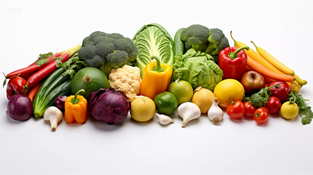 成堆的新鲜蔬菜一堆蔬菜各种各样的蔬菜食品健康绿色食品农产品农作物收获丰收