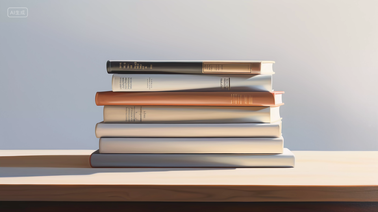 书本一叠书籍读书阅读学习世界读书日知识文化