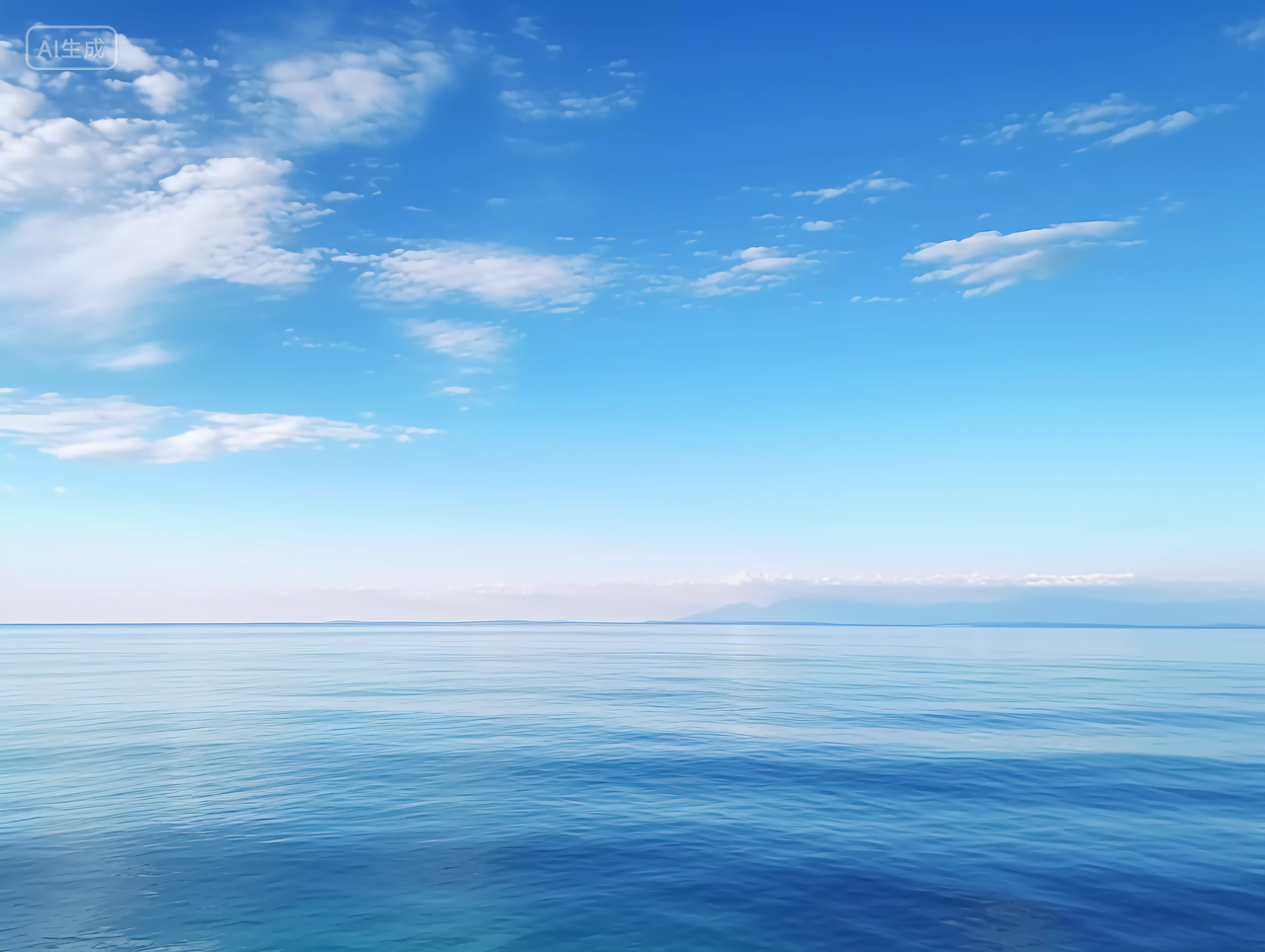 蓝天与海蓝天天空蓝色天空背景自然风景壁纸清新电脑壁纸