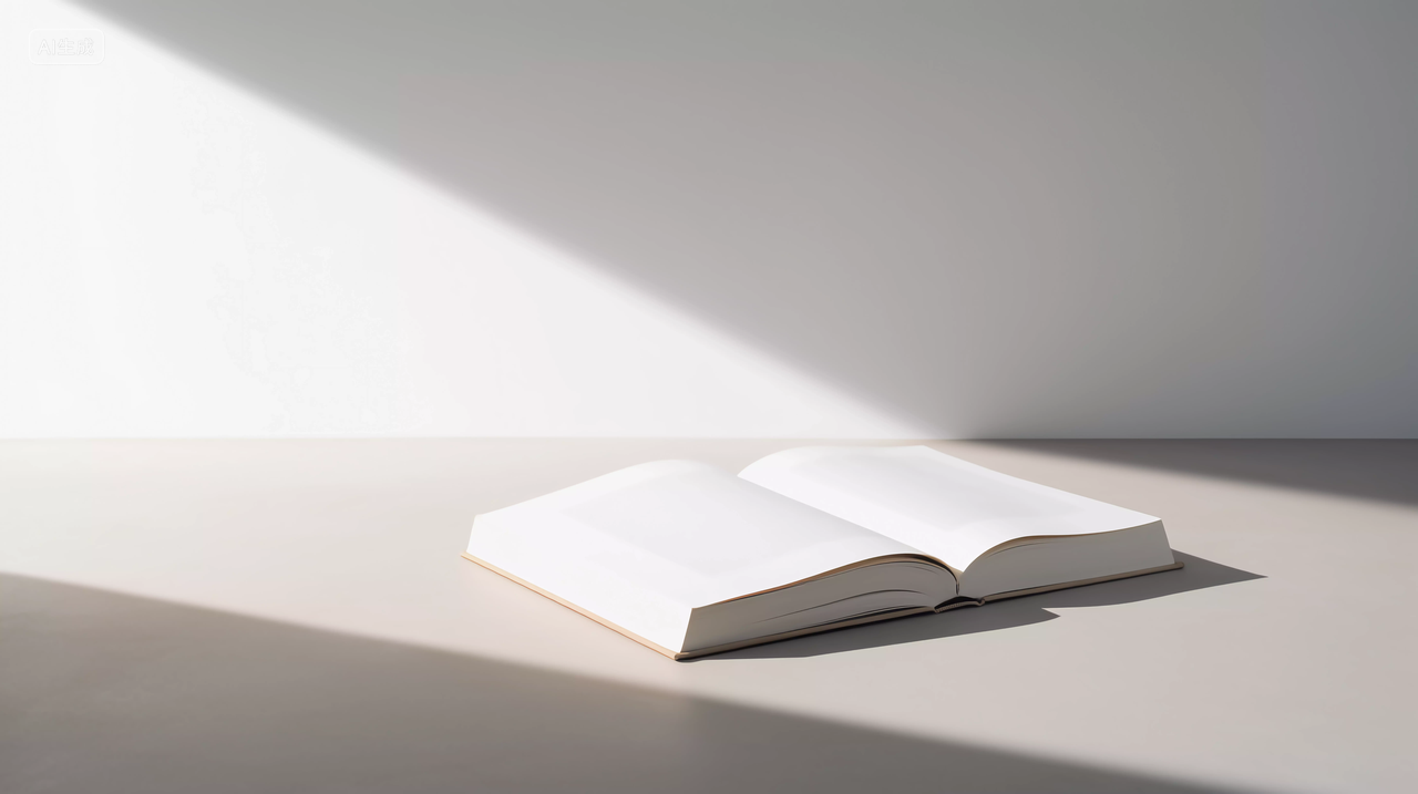 书阳光下空白书孤立镜头空白的书空白纸张有质感白色书