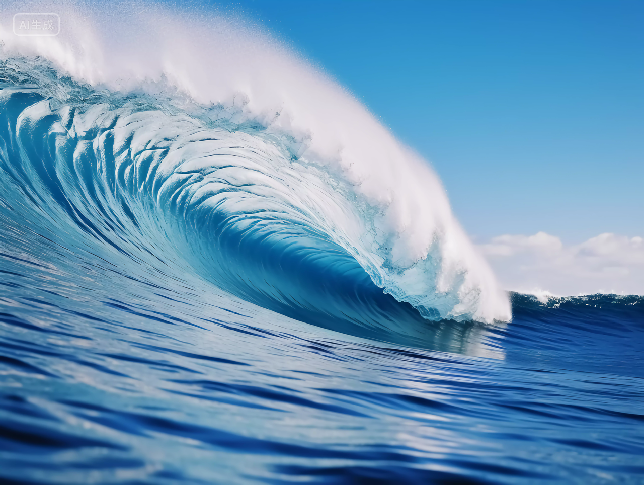 海洋海浪翻涌的海水海洋海海水壁纸风景世界海洋日