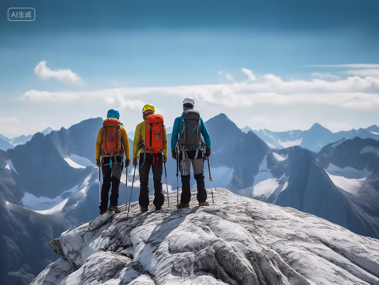 登山人攀登的背影挑战超越自我自然风景风光爬山