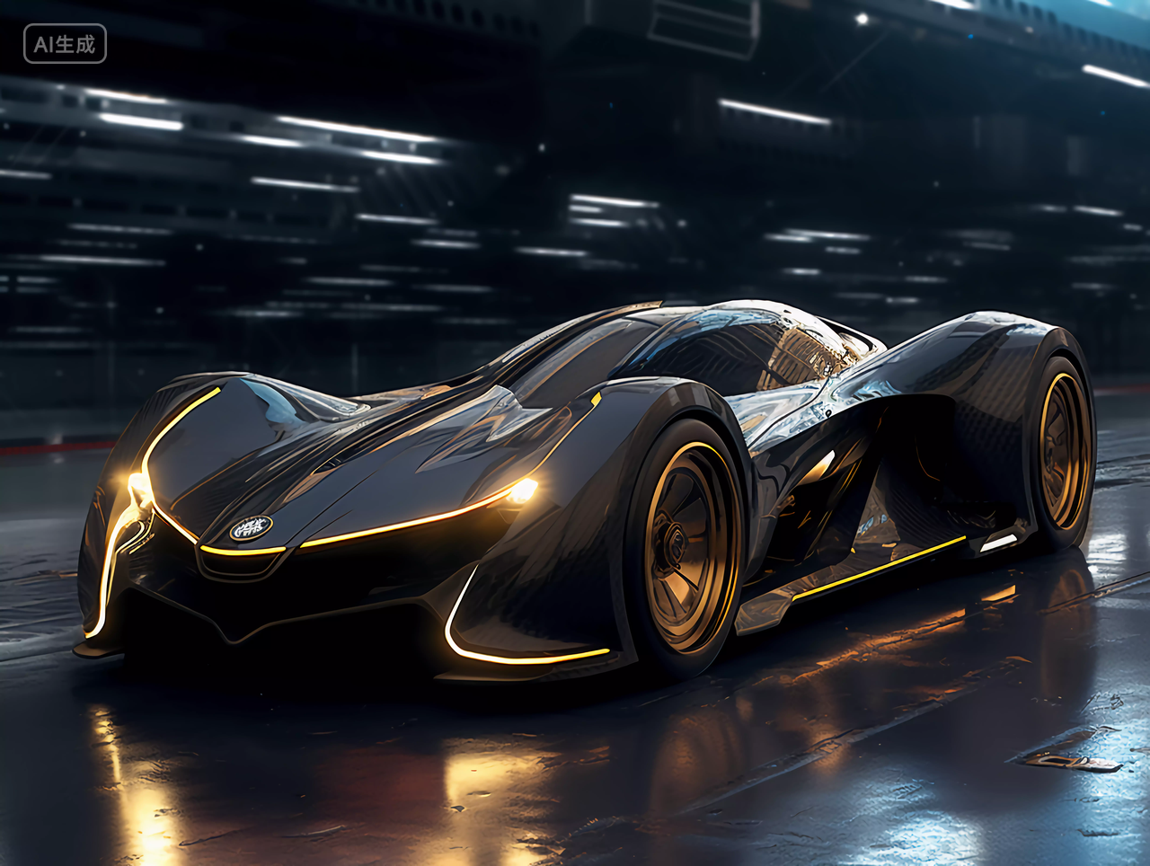 科技概念未来感黑色跑车黑色赛车汽车科技汽车