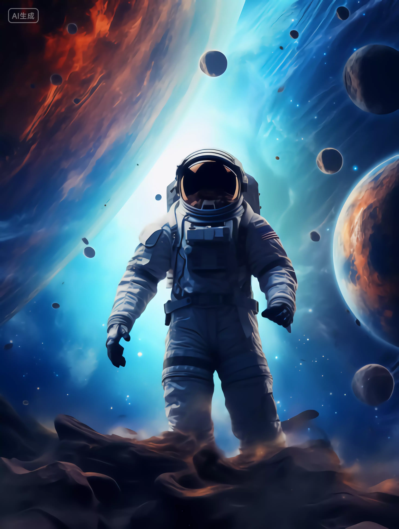 一个宇航员在太空的航天梦航天科技太空背景壁纸