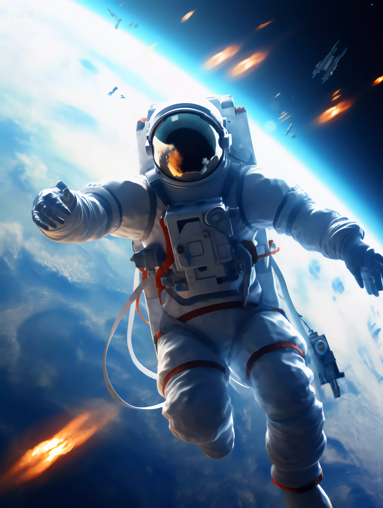 一个宇航员在太空的航天梦航天科技太空背景壁纸