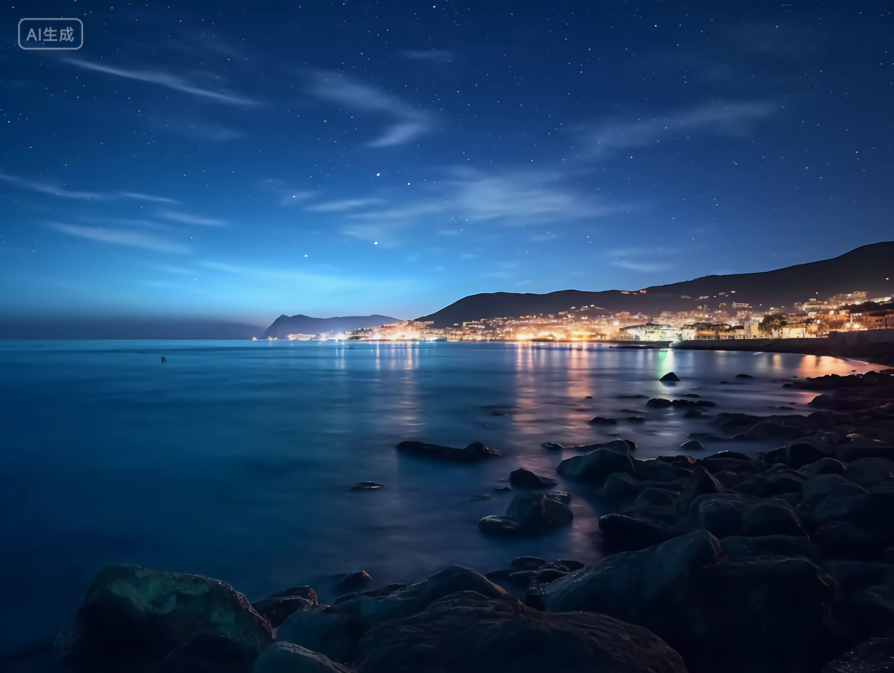 天空背景风景图夜晚天空