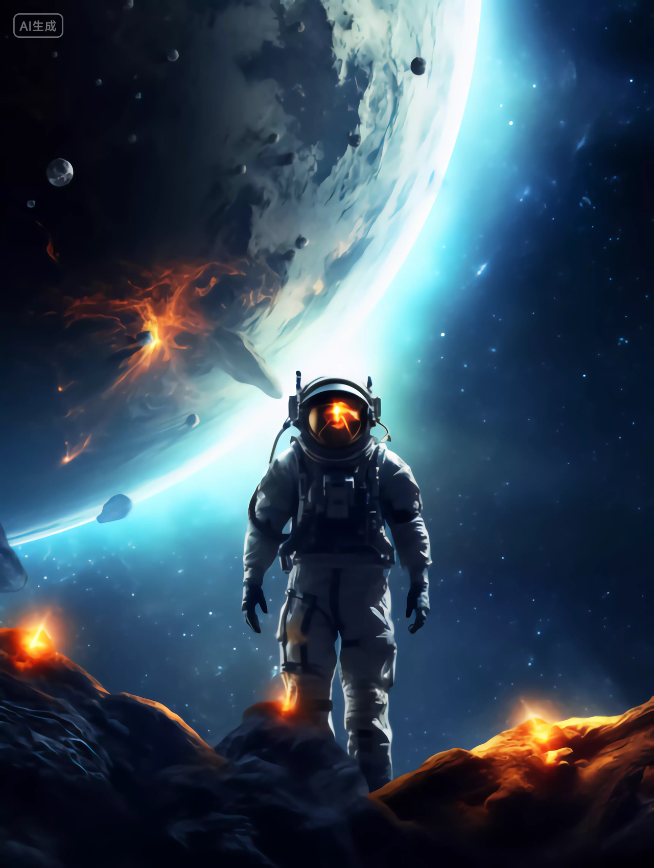 一个宇航员在太空的航天梦航天科技太空背景壁纸