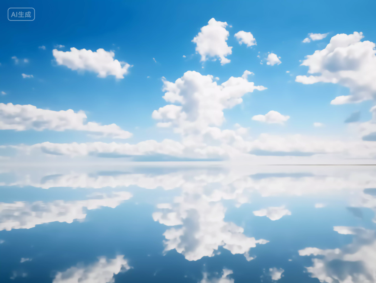 天空背景风景图天空之境水面倒影旅游宣传图