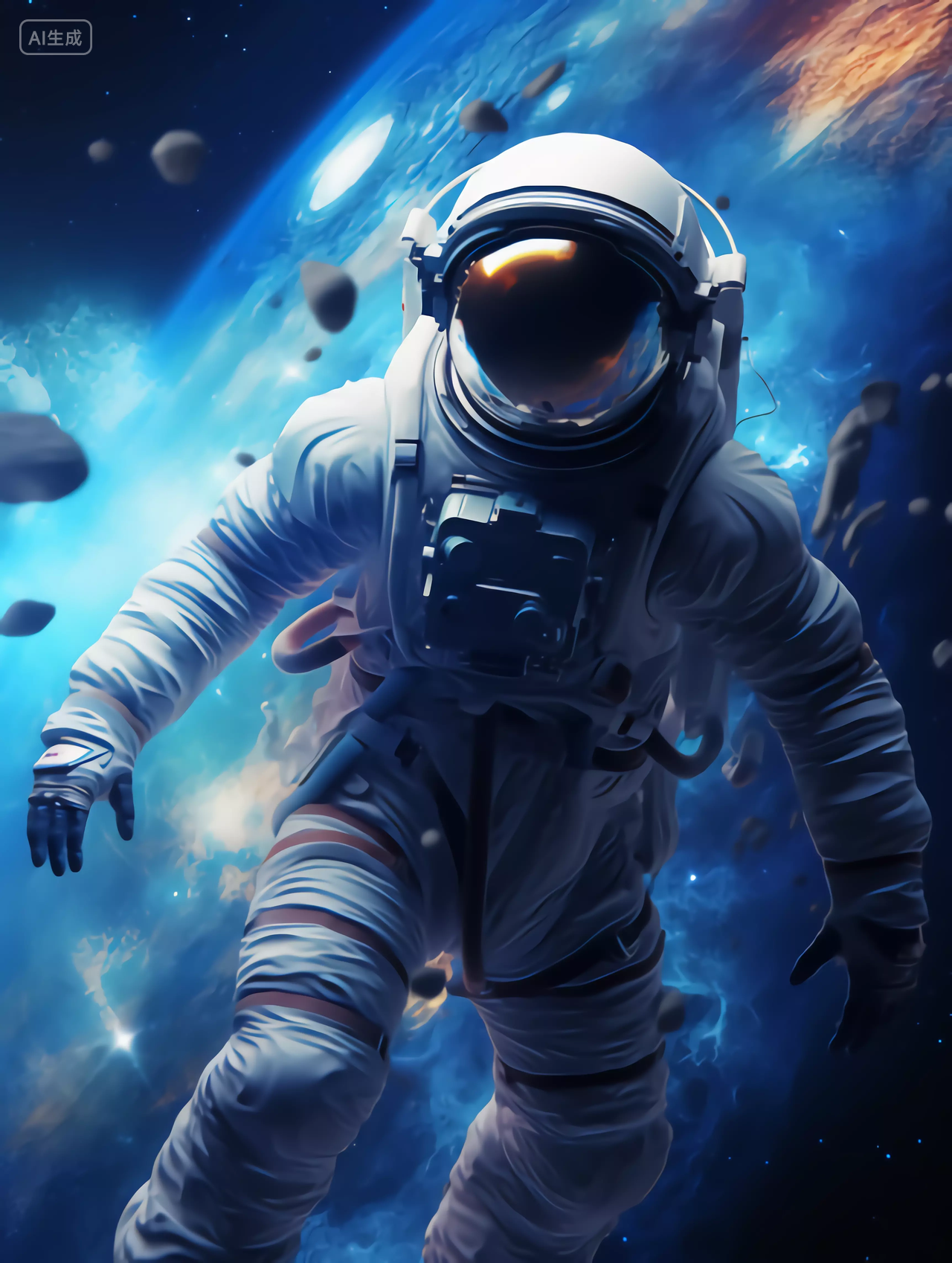 一个宇航员在太空的航天梦航天科技太空背景壁纸