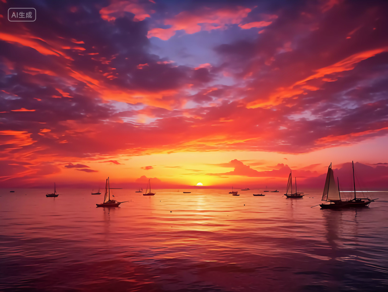 天空背景风景图日出天空夕阳晚霞