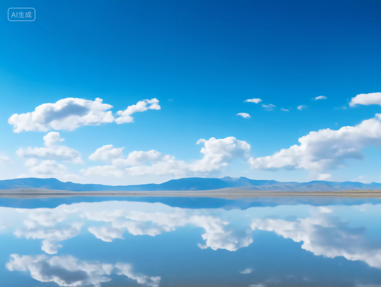 天空背景风景图天空之境水面倒影旅游宣传图