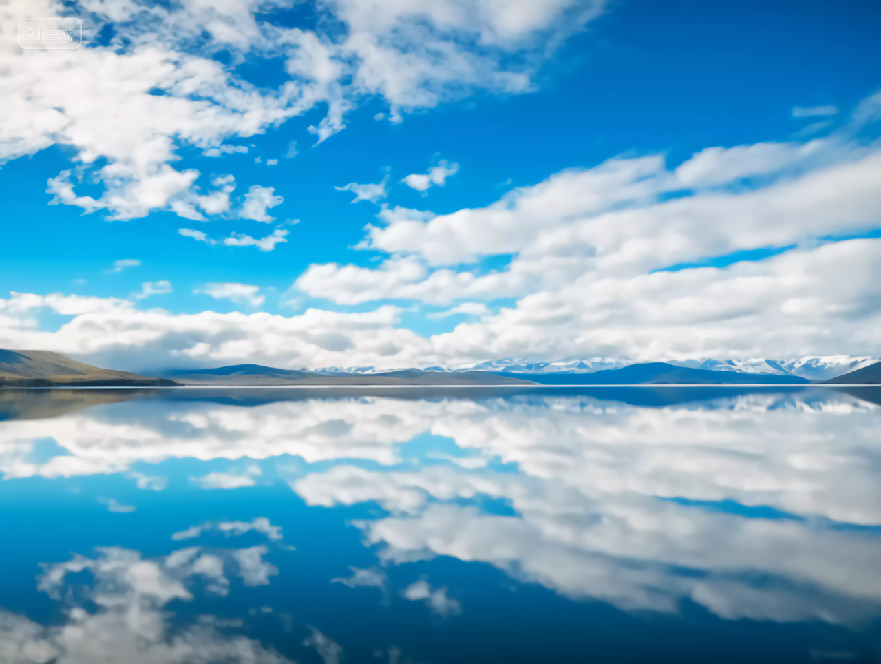 天空背景风景图天空之境水面倒影旅游宣传图