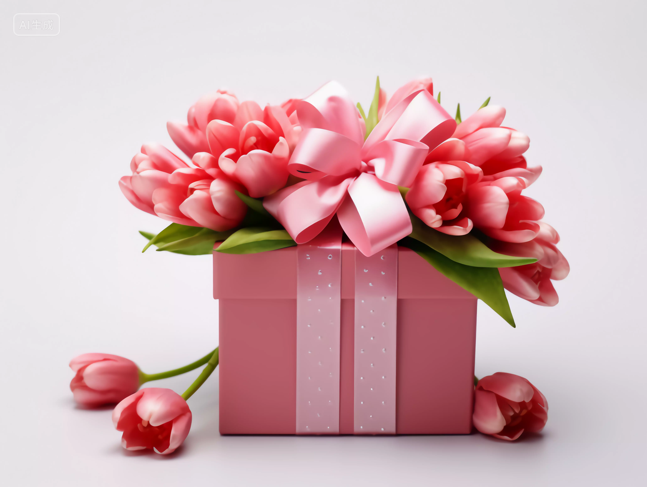 美丽花朵鲜花植物精致的鲜花礼盒七夕情人节