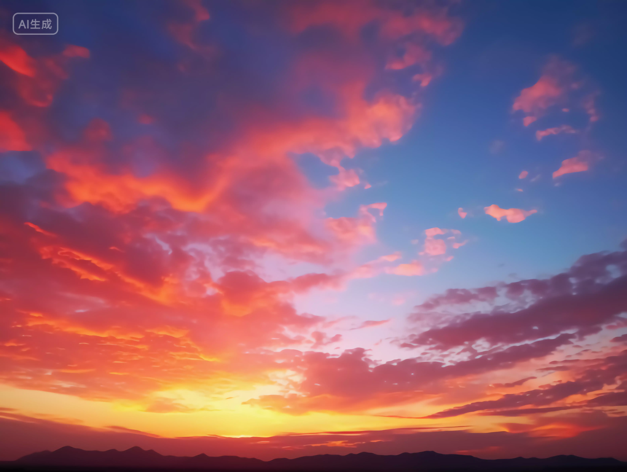 天空背景风景图日出天空夕阳晚霞