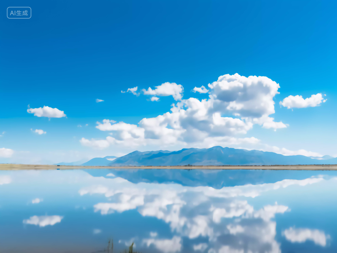 天空背景风景图天空之境水面倒影旅游宣传图