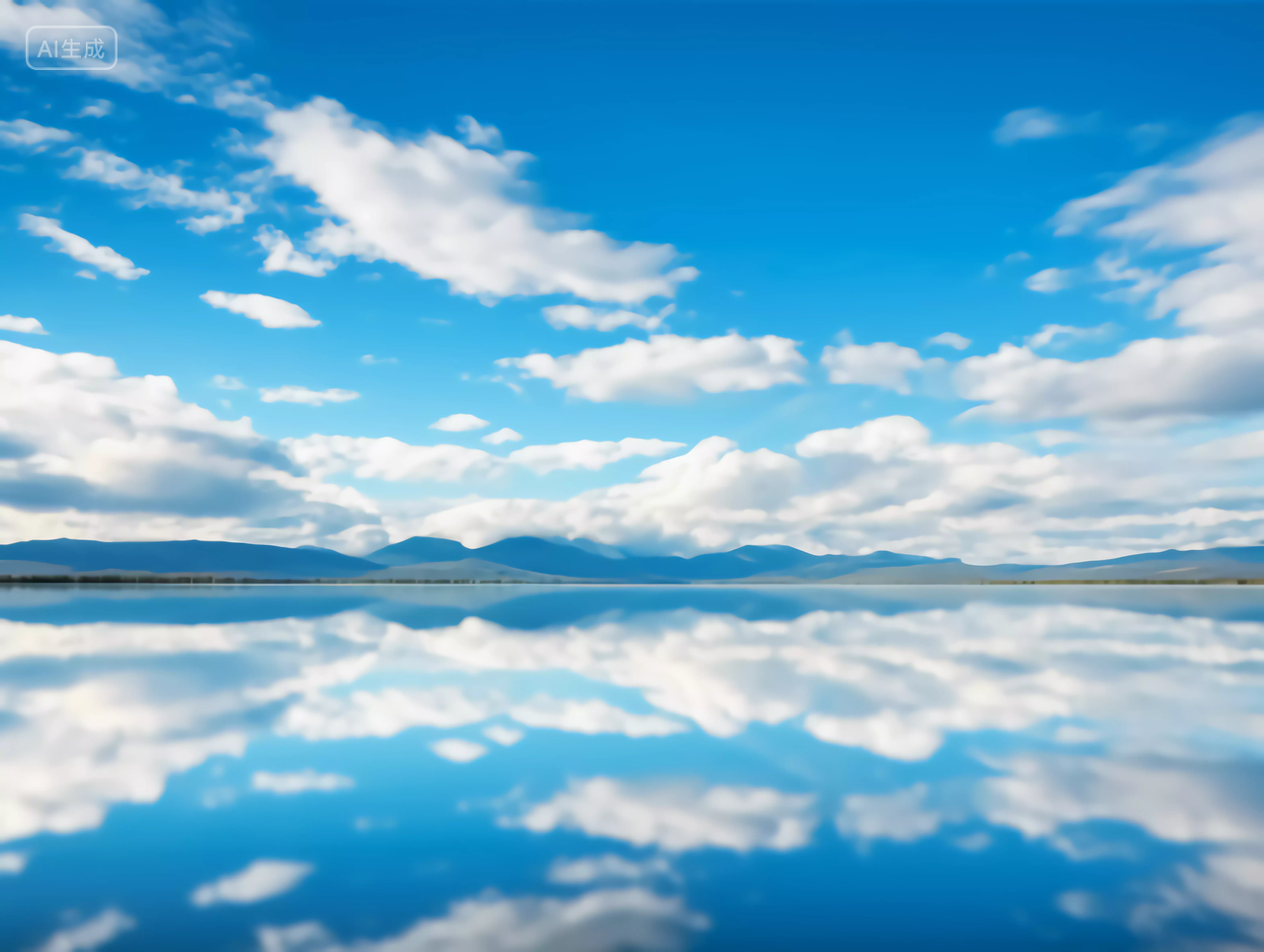 天空背景风景图天空之境水面倒影旅游宣传图