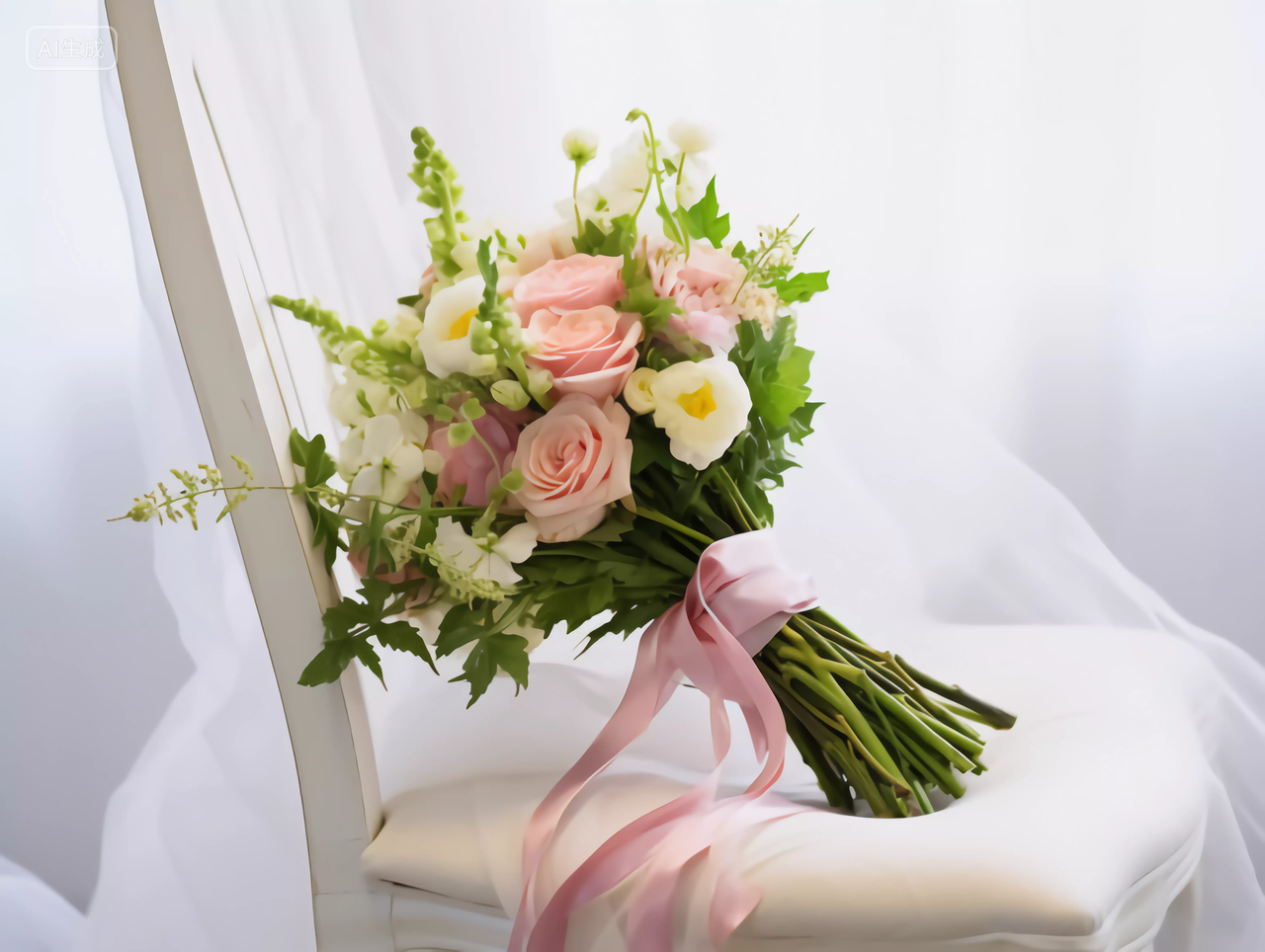 美丽花朵鲜花植物小清新唯美花束手捧花七夕情人节配图