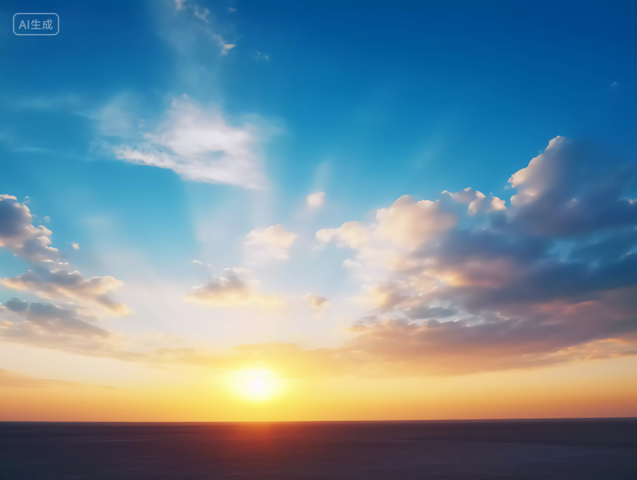 天空背景风景图日出天空城市夕阳晚霞