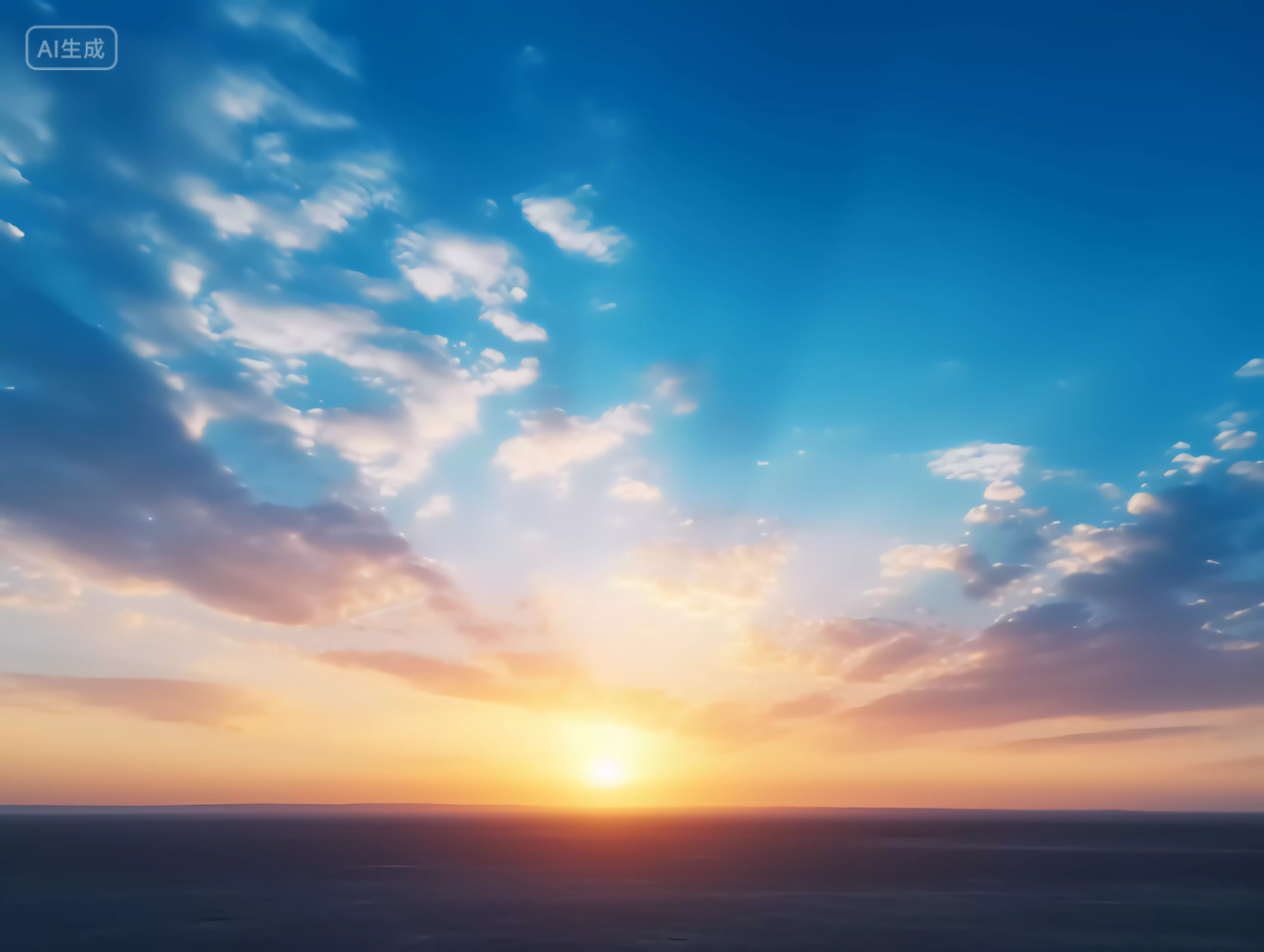 天空背景风景图日出天空城市夕阳晚霞