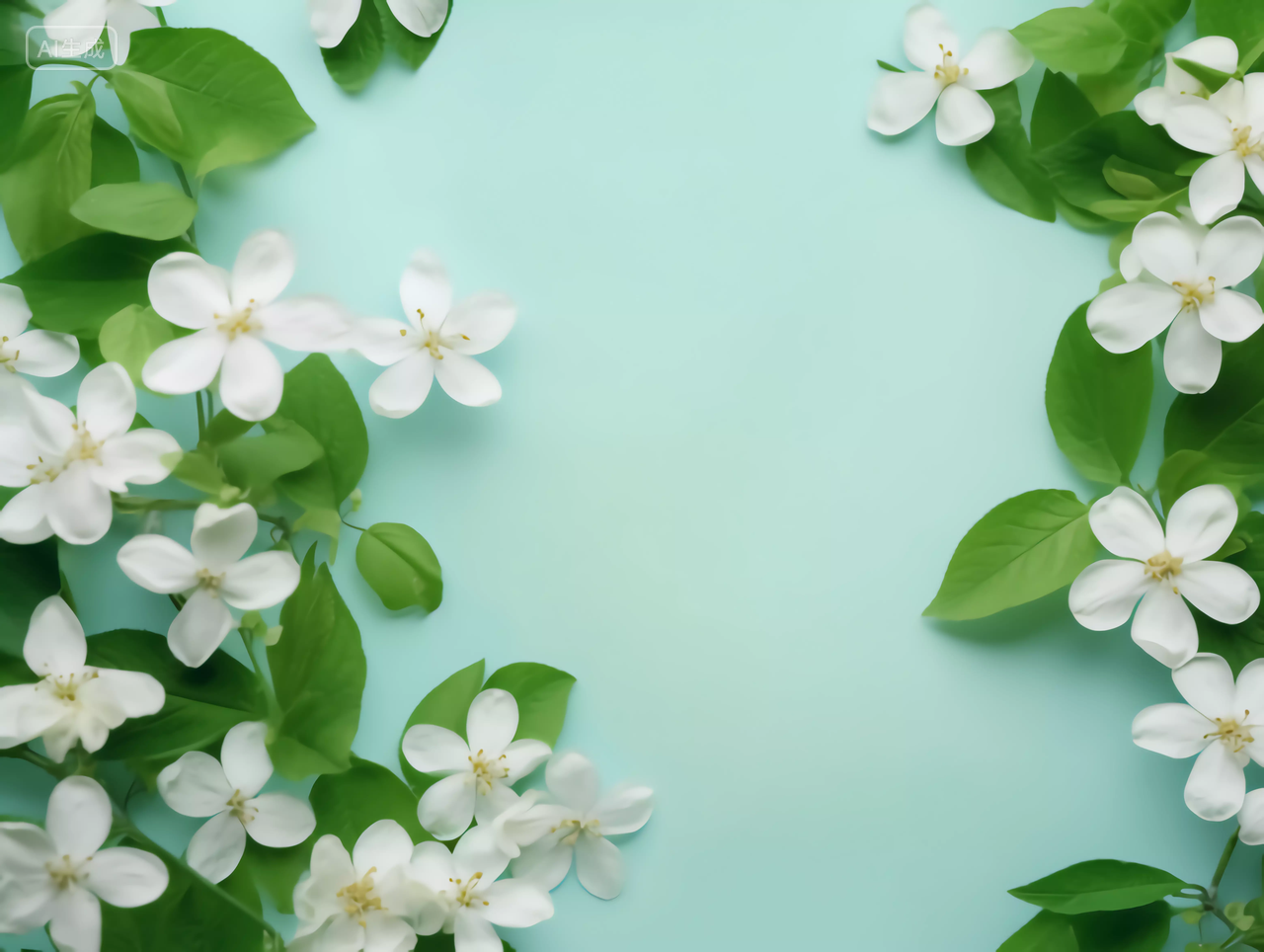 美丽花朵鲜花植物白色花朵与绿叶壁纸