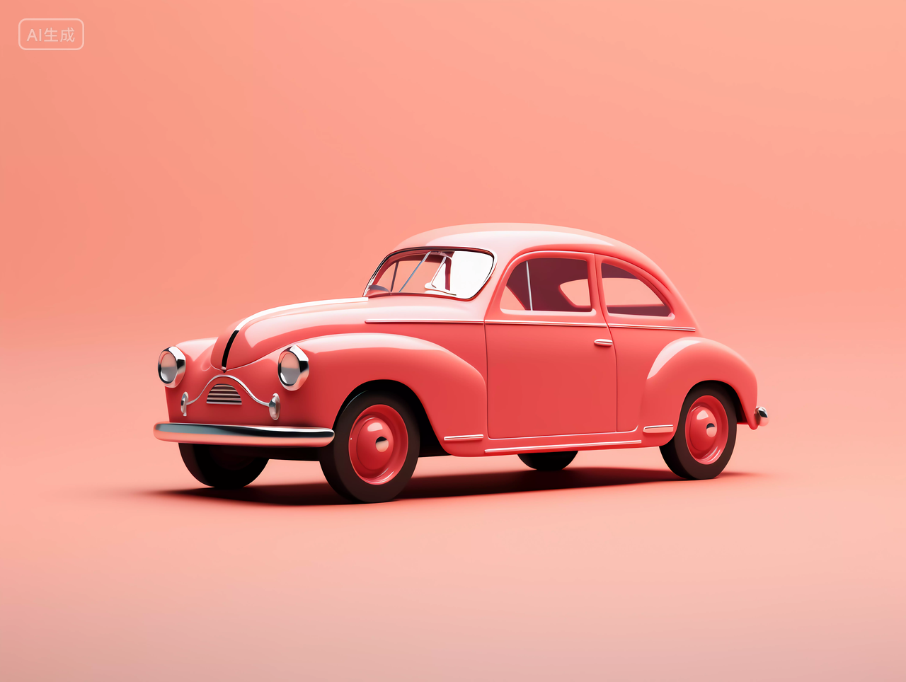 明亮鲜艳彩色的汽车产品图