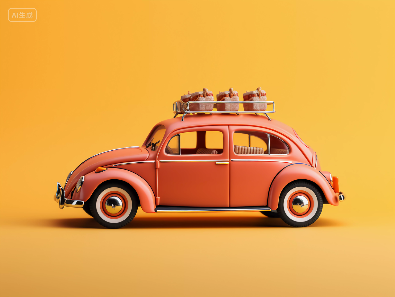 明亮鲜艳红色的汽车产品图