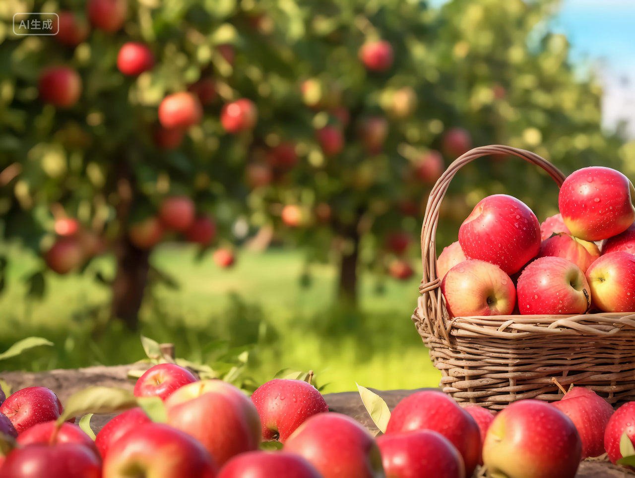 苹果苹果园新鲜水果健康生活营养有机食物美味