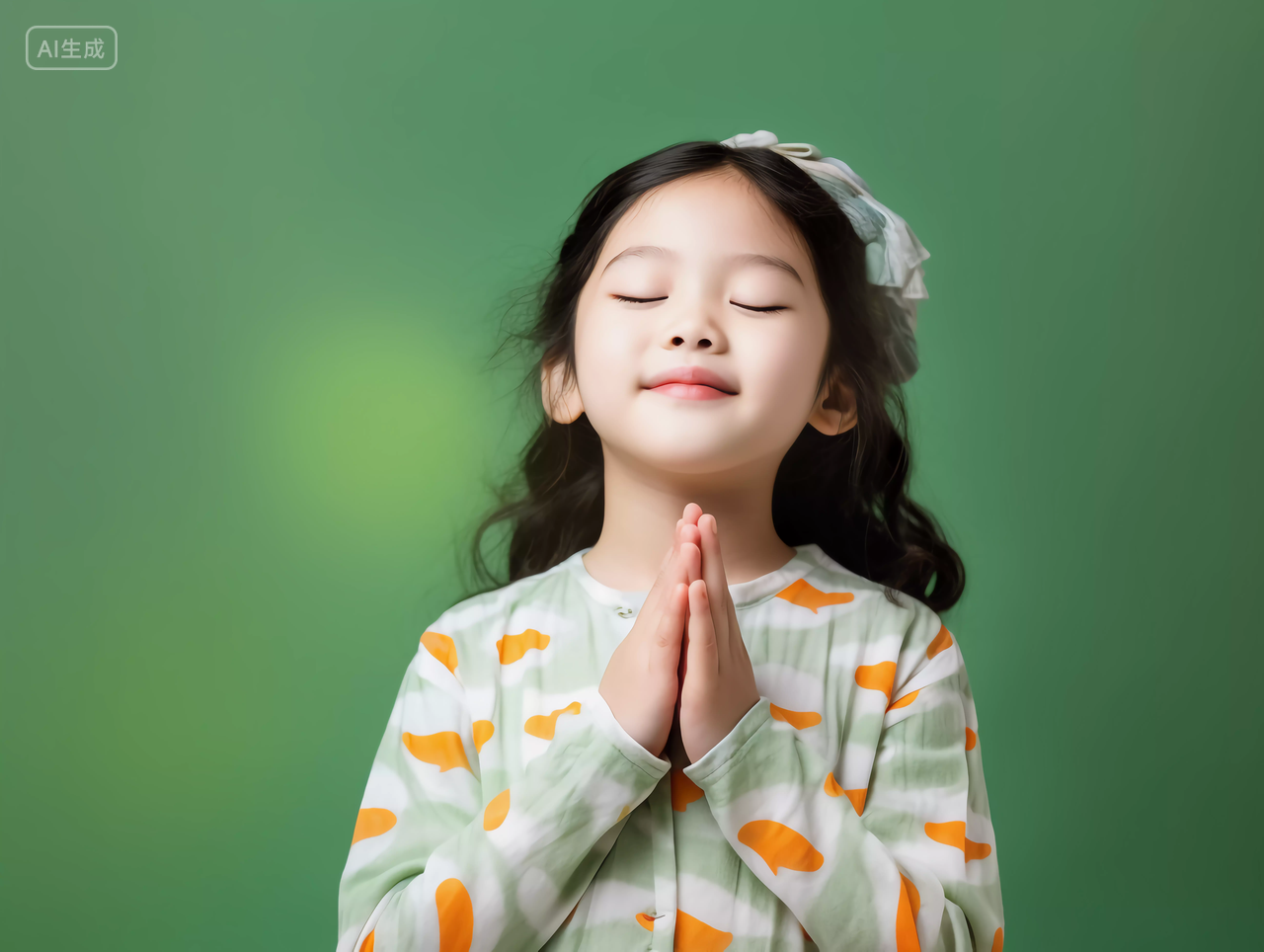 小女孩闭着眼睛生日许愿生日庆祝祝福生日快乐生日蛋糕HAPPY BIRTHDAY