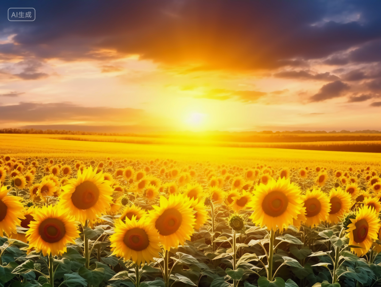 向日葵花朵清新美好希望鲜花花束阳光下的向日葵花海