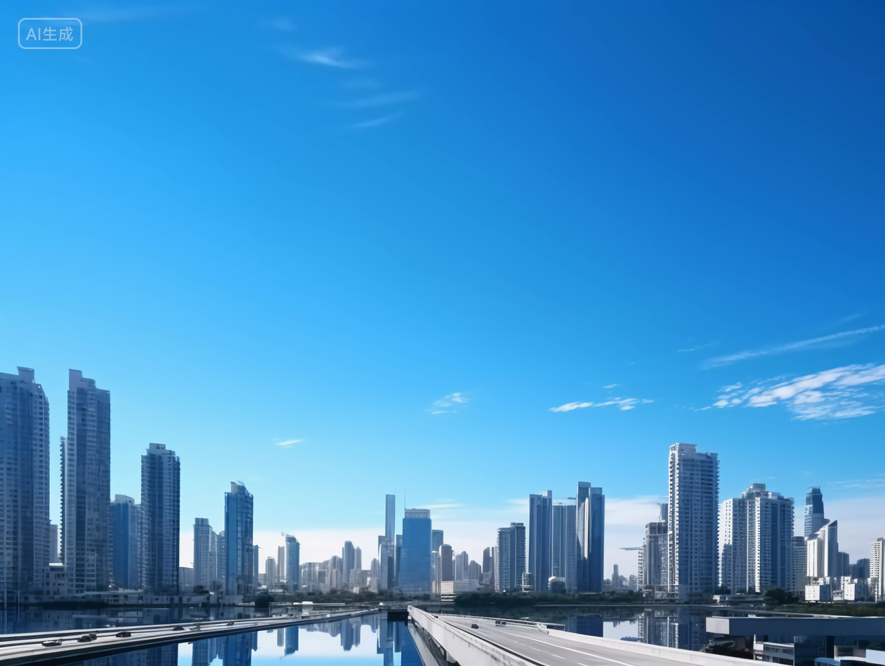 蓝天城市建筑商业金融房地产蓝天天空蓝色天空背景