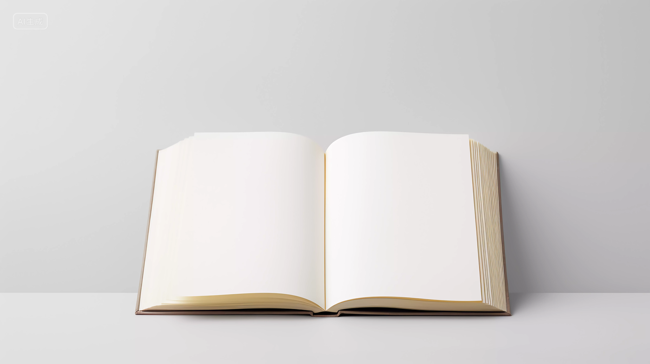 打开的书白底图空白的书空白纸张有质感白色打开翻开合上的书