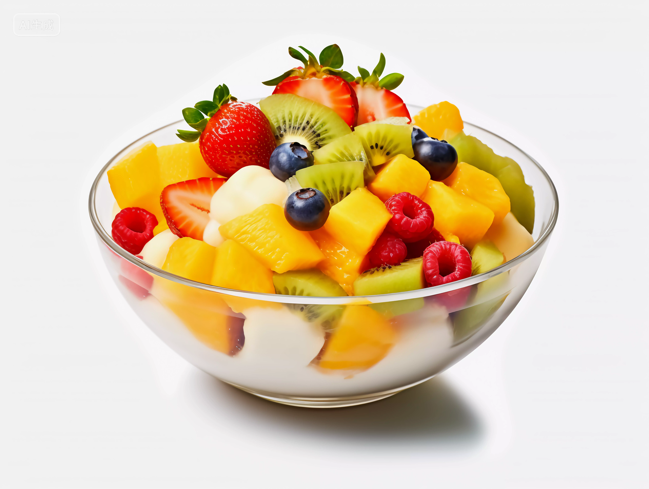 一碗酸奶水果沙拉新鲜水果健康生活营养有机食物美味