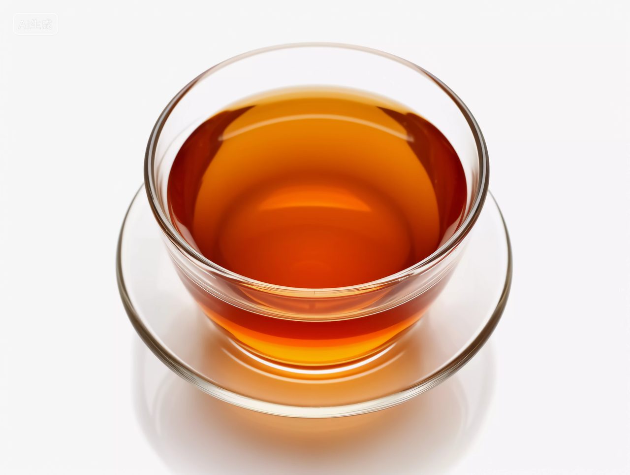 茶文化茶道中国传统饮品茶透明茶杯中的红茶茶汤展示