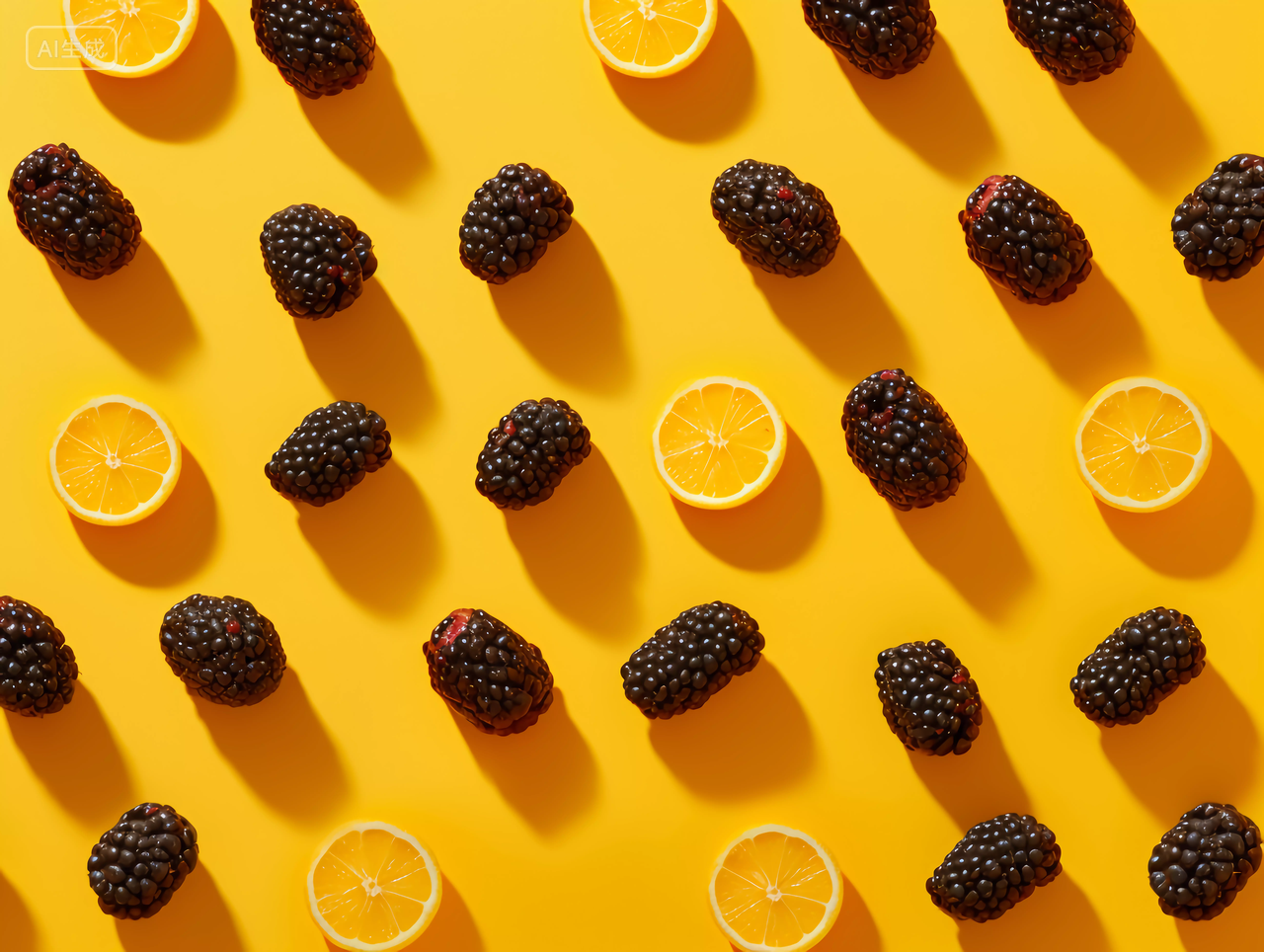 新鲜水果健康生活营养有机整齐摆放的水果俯拍桑葚