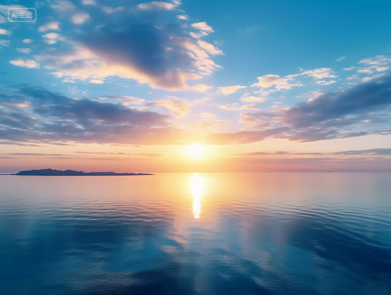 大海日出大海电脑壁纸清新海边背景风景旅游度假宣传