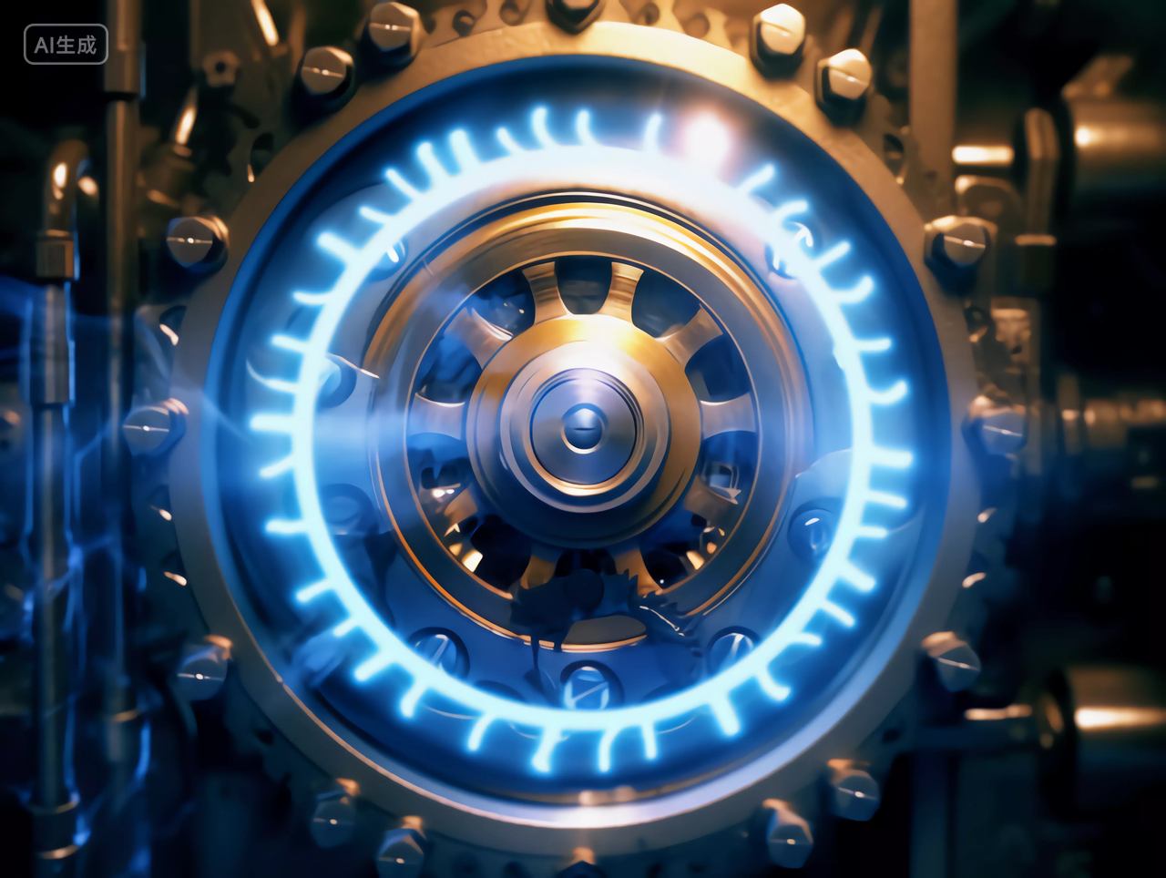 发光的机电科技齿轮工业商业科技感机械感齿轮