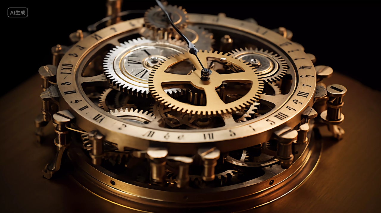 走向成功概念机械感金属感钢铁科技风工业商业精密科技齿轮未来感3D渲染图