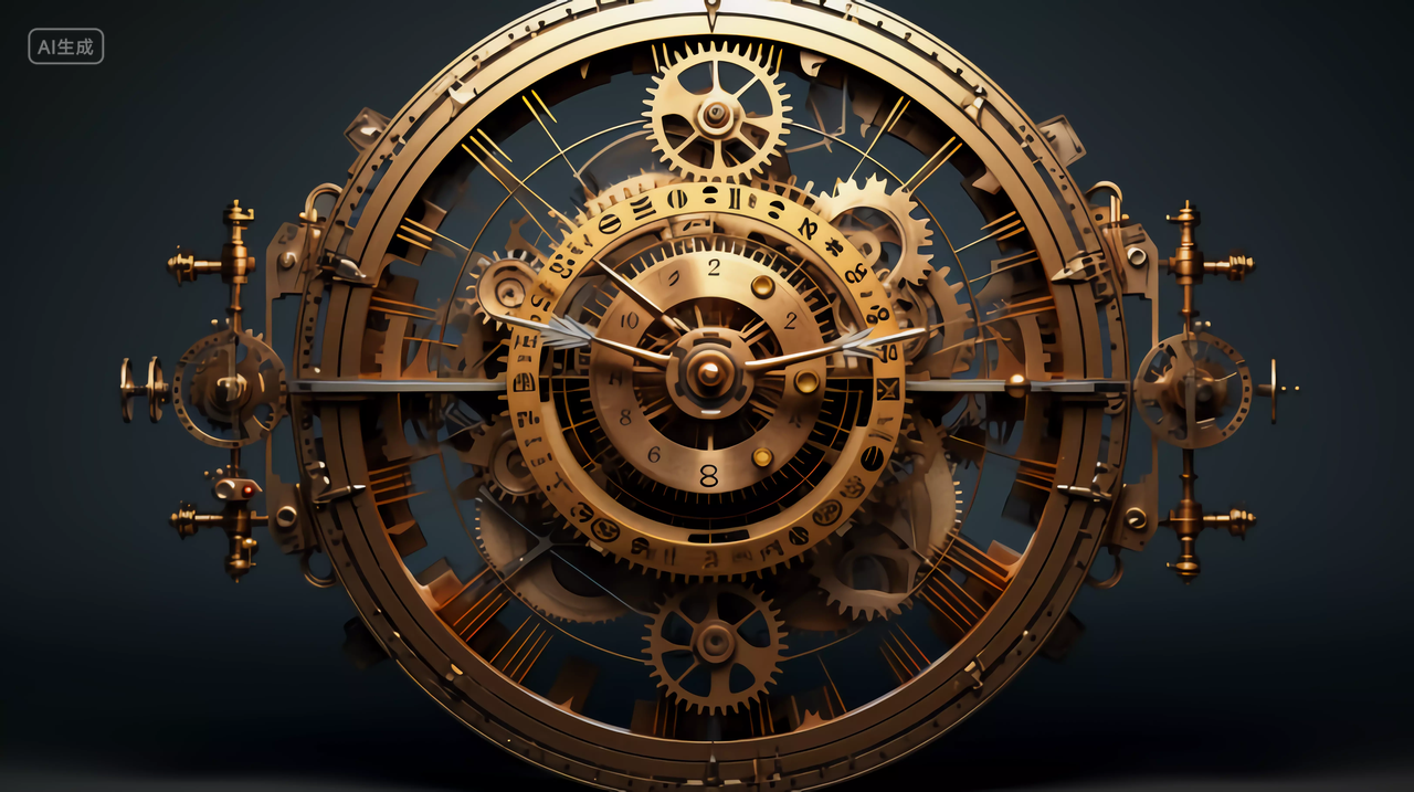 走向成功概念机械感金属感钢铁科技风工业商业精密科技齿轮未来感3D渲染图