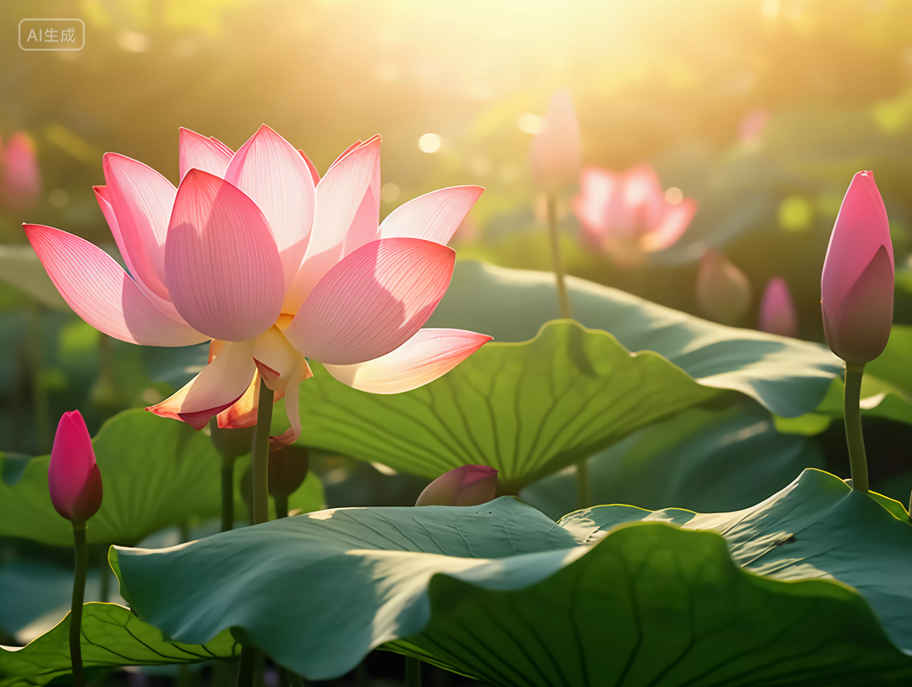 二十四节气夏至背景24节气夏天夏日夏天背景荷花植物廉政夕阳下的荷花夏天荷花风景立夏夏至小暑大暑处暑绿色壁纸背景图