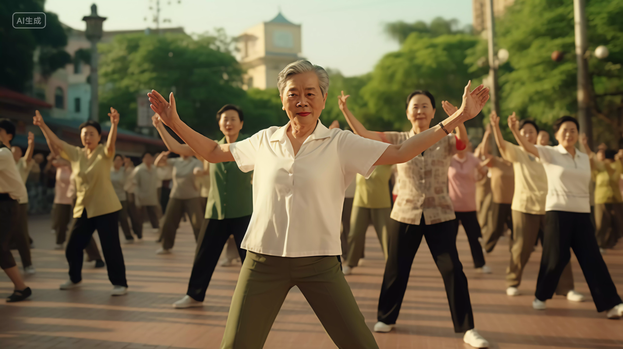 舞蹈中国传统文化中老年健身广场舞老年运动健身健康生活