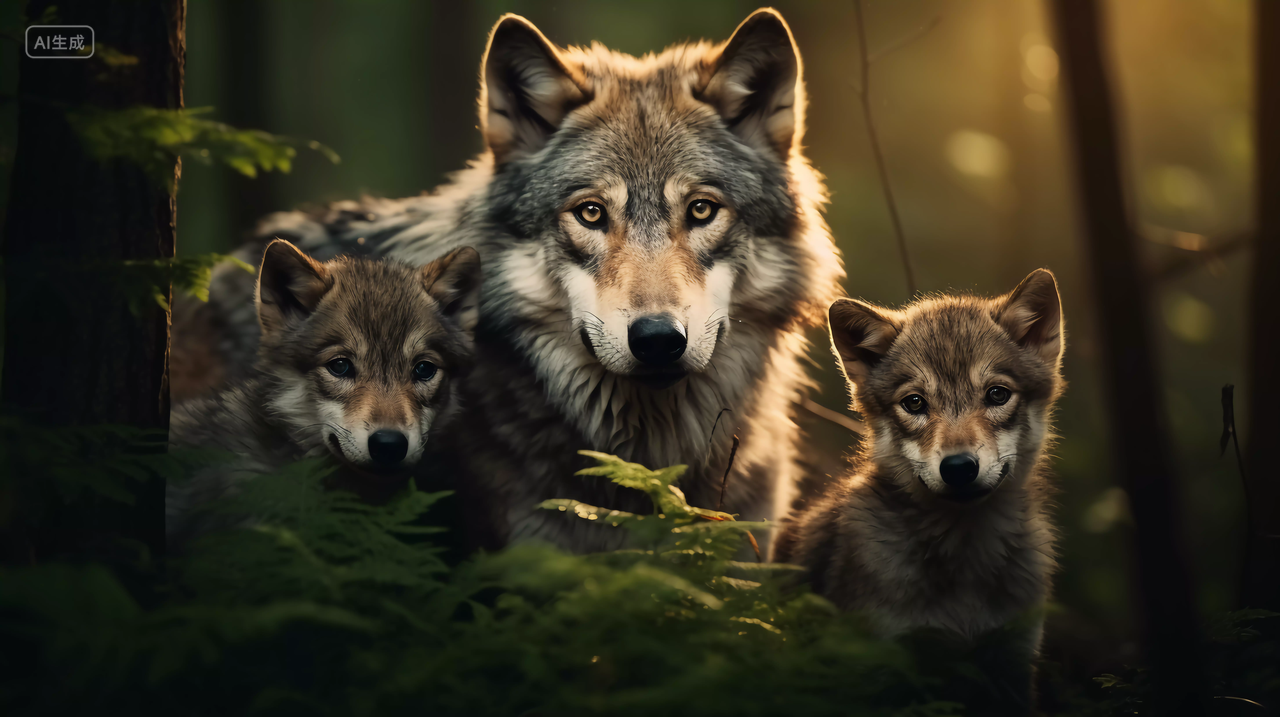 大自然野生动物狼有气势的野狼群狼嚎叫嘶吼狼群打架