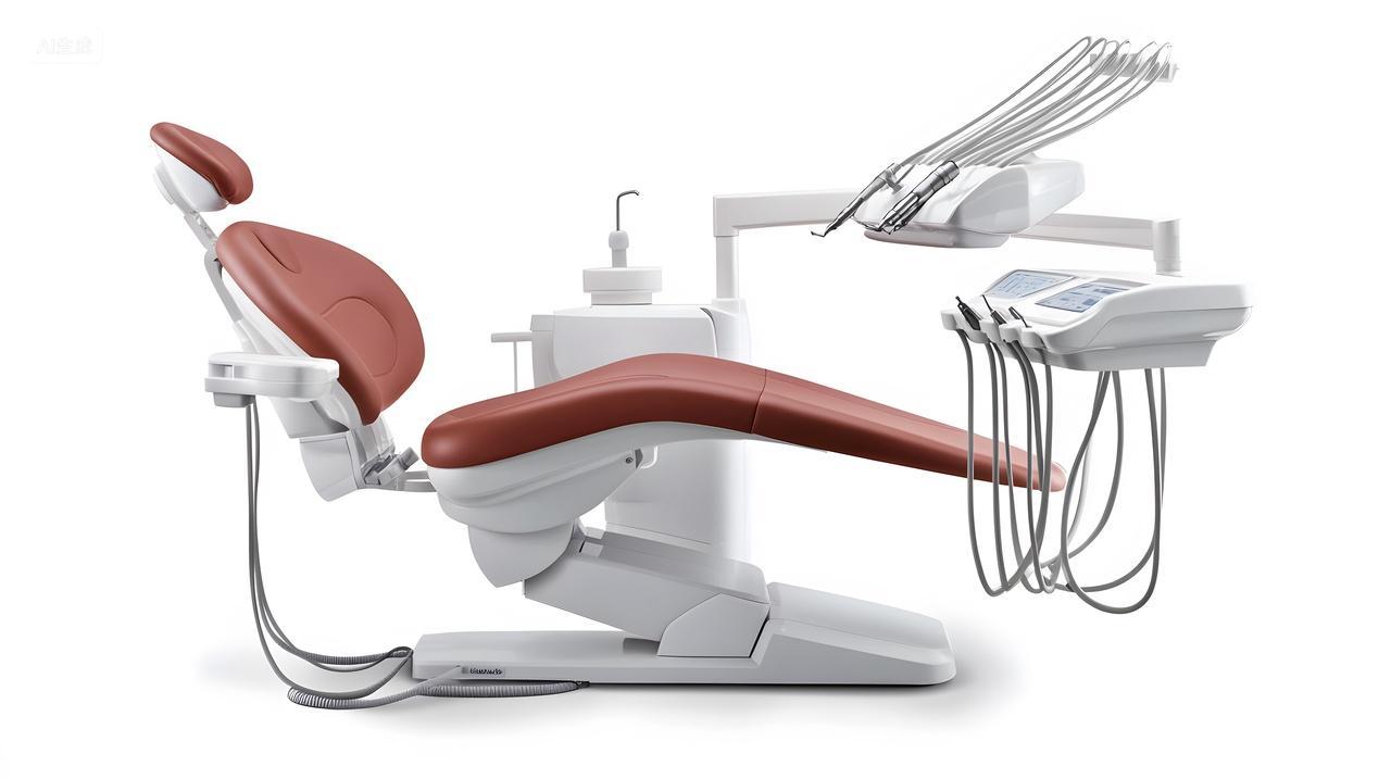 牙科综合治疗椅红白色调配置齐全显专业