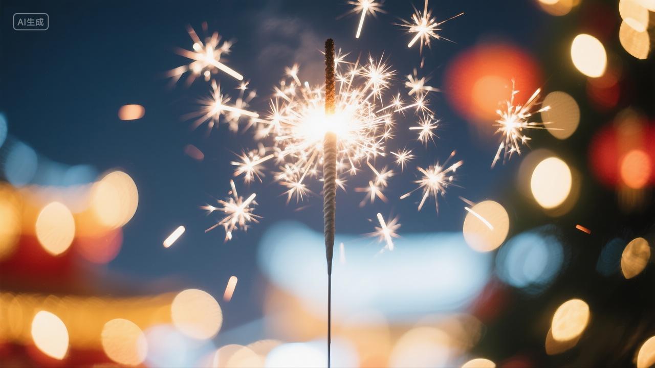 仙女棒烟花庆祝节日庆祝新年过年