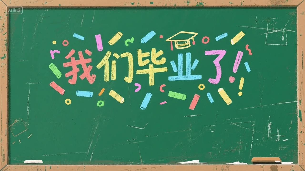 毕业季黑板粉笔青春校园回忆祝福背景