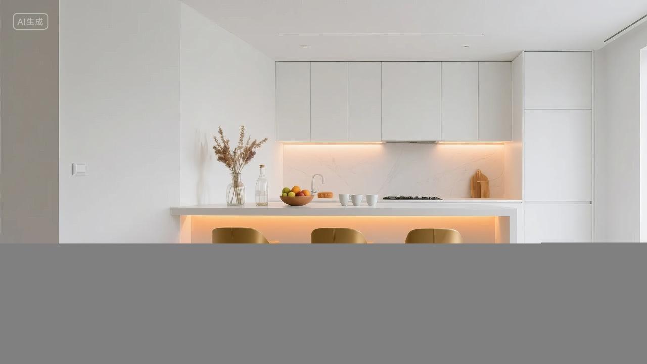 现代简约厨房吧台室内家居设计样板间背景