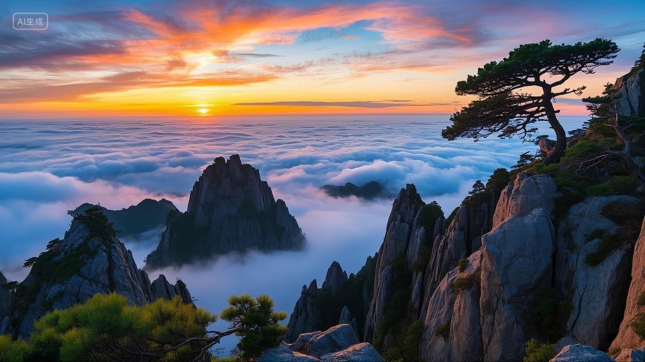 黄山风景区云海景观