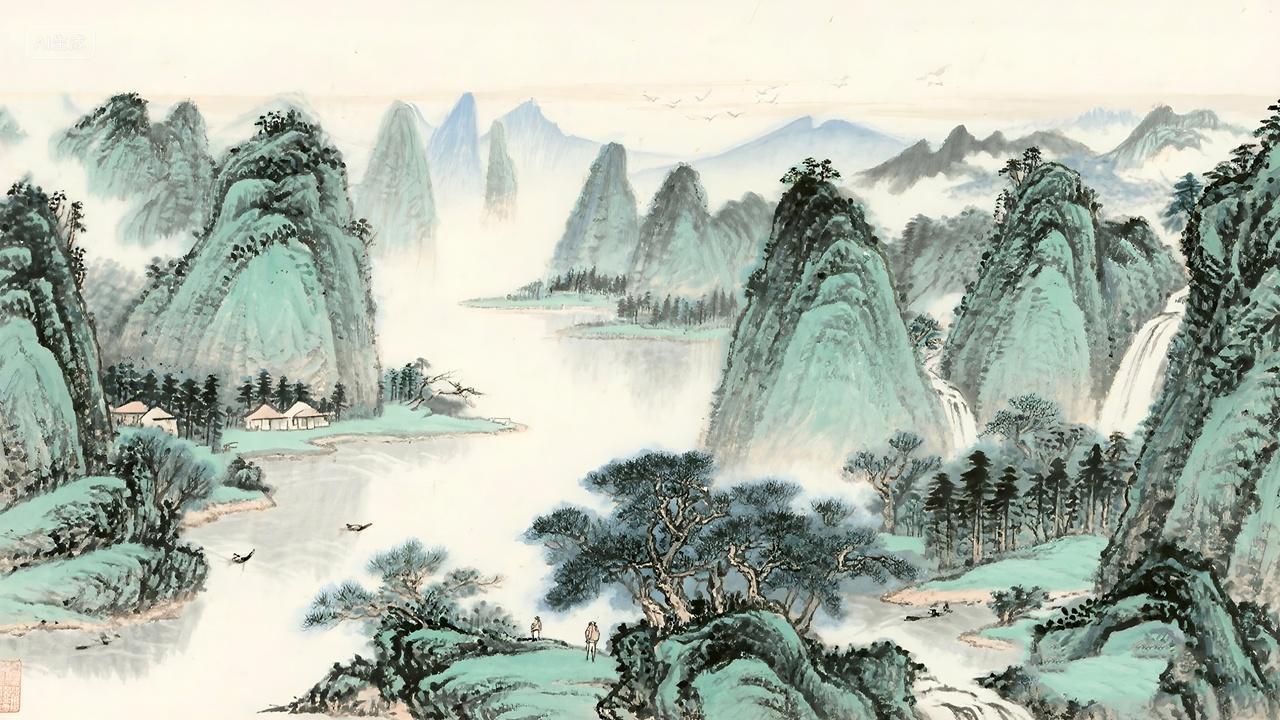 桂林山水甲天下阳朔桂林山水画水墨画高清电子版
