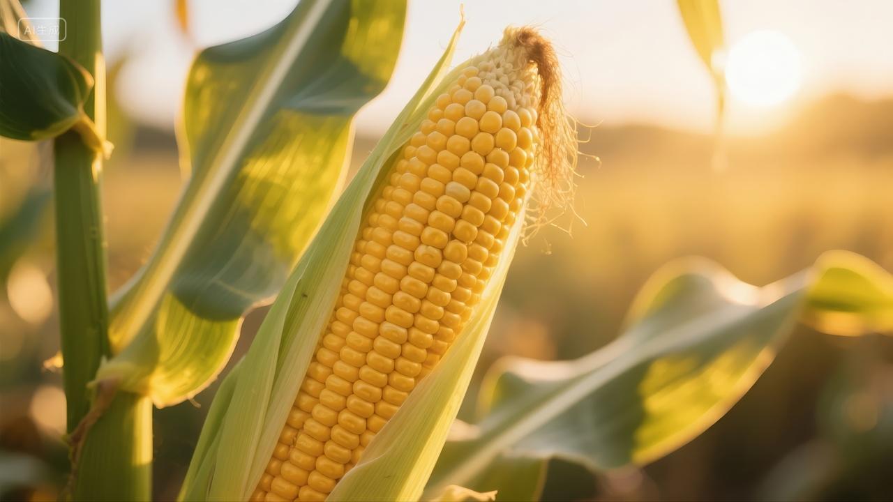 立秋节气玉米丰收农业阳光健康食品背景