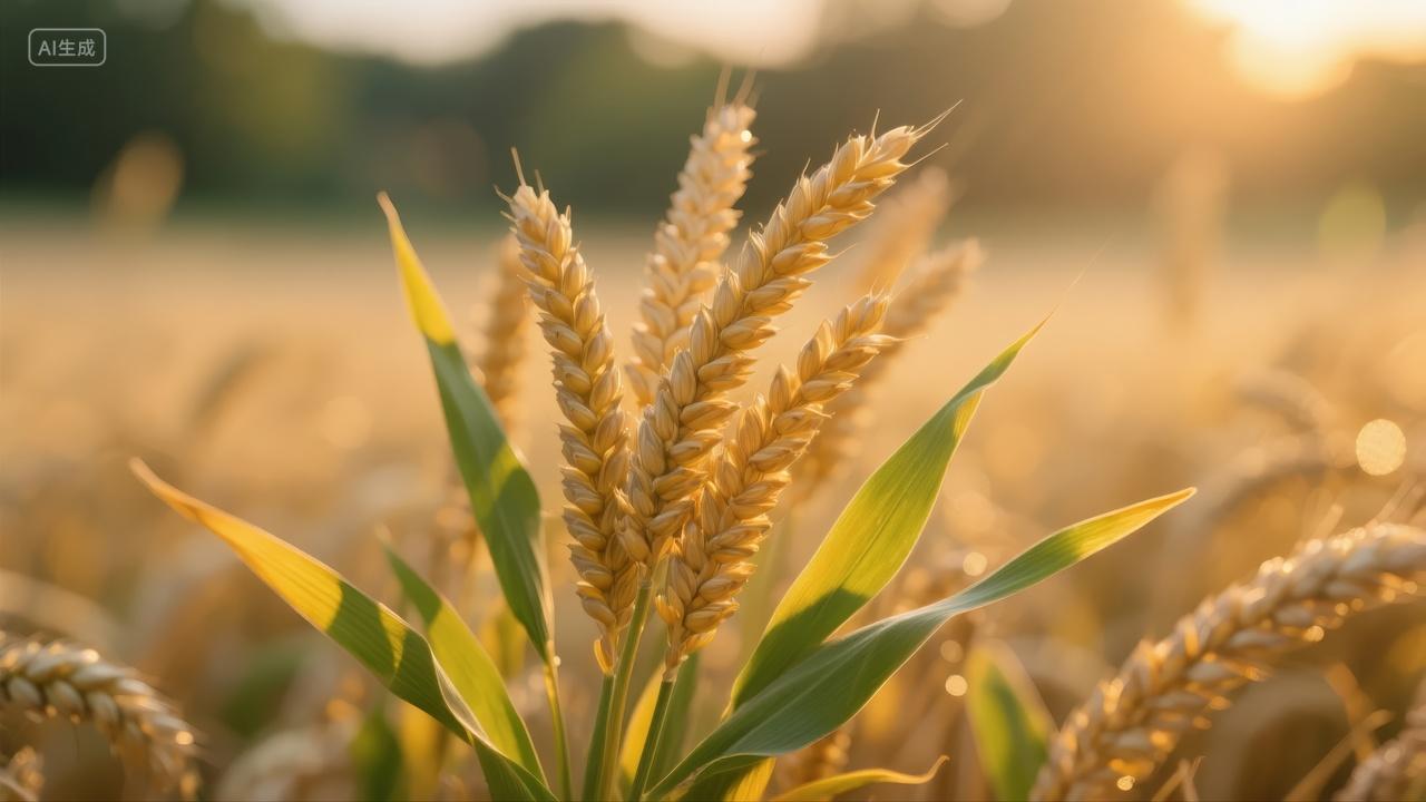秋分节气小麦丰收农业健康食品广告背景