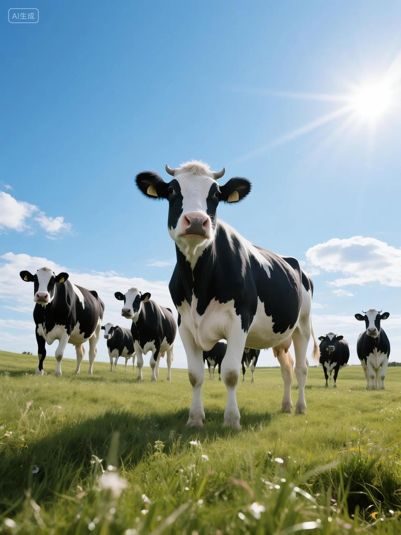 营养奶源地草原奶牛图片高清摄影